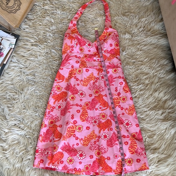 Lilly P pink/coral tiger halter dress - Picture 4 of 9